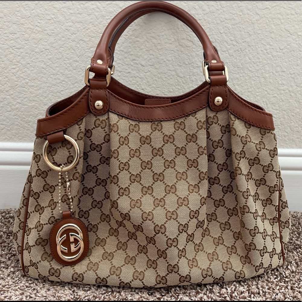 Authentic Gucci Sukey GG Canvas Tote